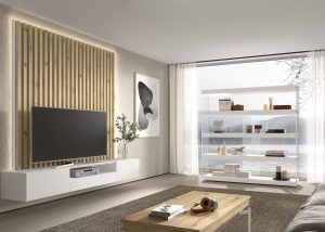 Living room composition by Kazzano (TV unit, bookshelf and coffee table)