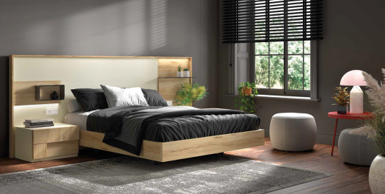 Dormitorio completo con panel corrido de Rosamor