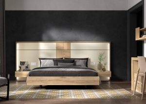 Dormitorio completo con panel corrido de Rosamor