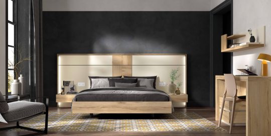 Dormitorio completo con panel corrido de Rosamor