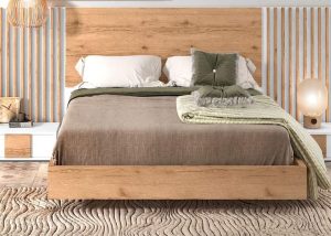 Panel corrido con dos mesitas de noche y base de cama de Tendencias Marin